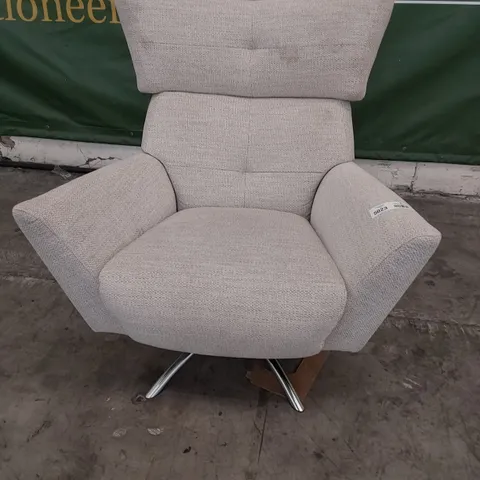 QUALITY BRITISH DESIGNER LOUNGE Co. JACOB SWIVEL WINGED CHAIR NATURAL FABRIC 