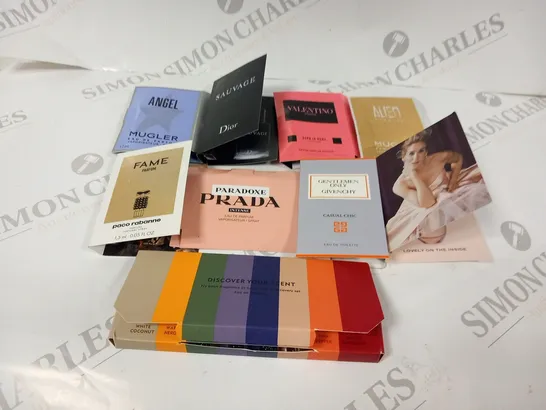 LARGE QUANTITY OF ASSORTED FRAGRANCE SAMPLES TO INCLUDE; PRADA, MUGLER, PACO RABANNE AND DIOR