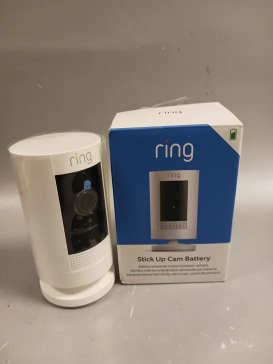 BOXED RING STICK UP BATTERY POWERED INDOOR/OUTDOOR CAMERA 