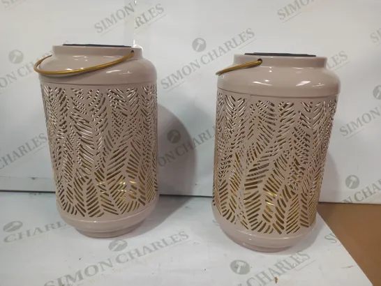 GARDEN REFLECTIONS SET OF 2 PATTERNED SOLAR LANTERNS