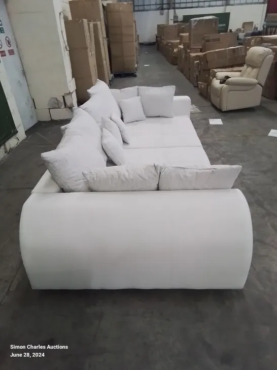 QUALITY DESIGNER BEELIAR LARGE 6 SEATER MODULAR SOFA IN WHITE