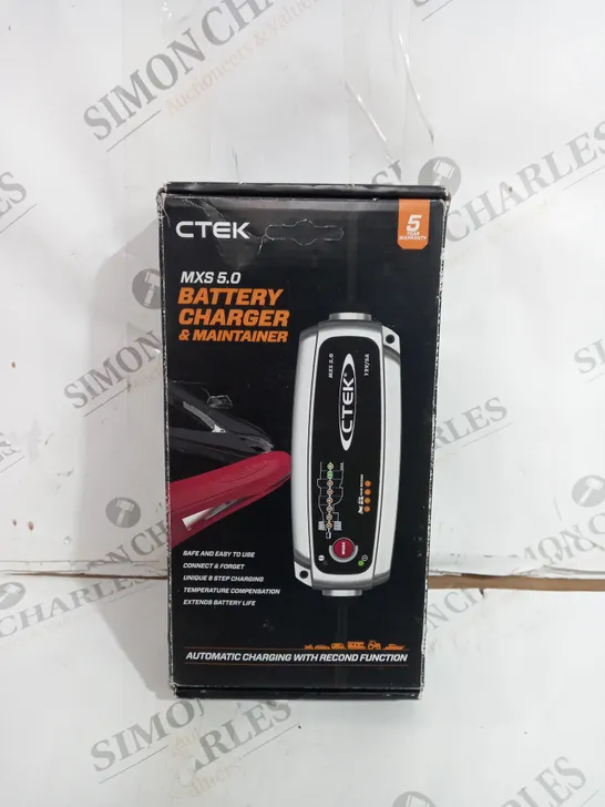 BOXED CTEK MXS 5.0 BATTERY CHARGER & MAINTAINER 