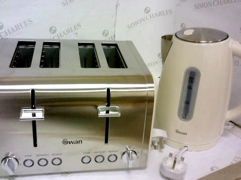 SWAN KETTLE AND FOUR SLICE TOASTER PACK - CREAM RRP &pound;249.99