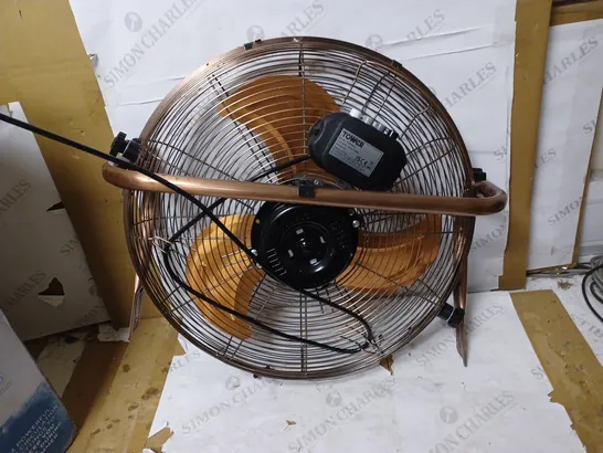 TOWER T662000C METAL HIGH-SPEED VELOCITY FLOOR FAN WITH ADJUSTABLE TILT, 18”, 100W, COPPER