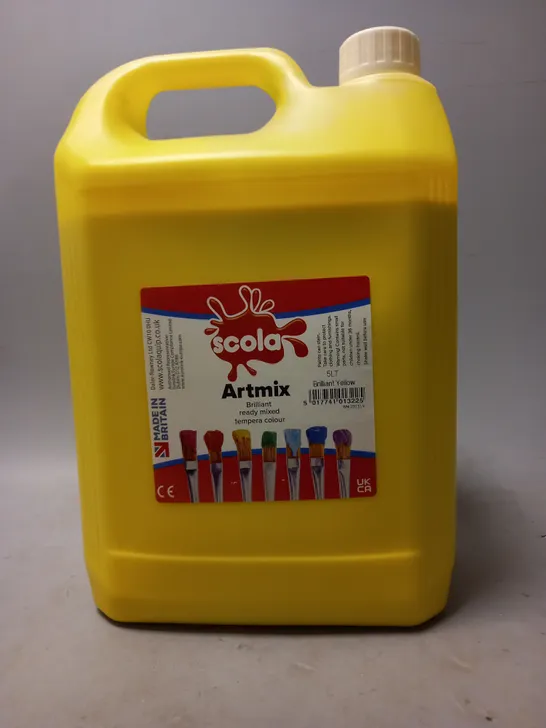 SCOLA ARTMIX READY MIXED PAINT IN BRILLIANT YELLOW (5L) - COLLECTION ONLY