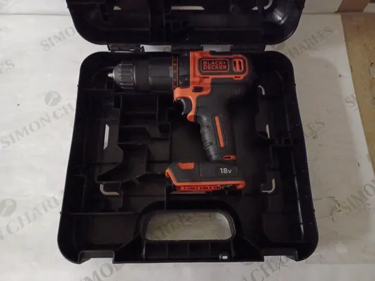 BLACK+DECKER 18 V CORDLESS 2-GEAR COMBI HAMMER DRILL POWER TOOL (BCD70051K)