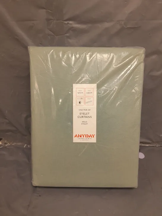 SEALED JOHN LEWIS ANYDAY EYELET CURTAINS - ARLO EYELET - 167 X 228