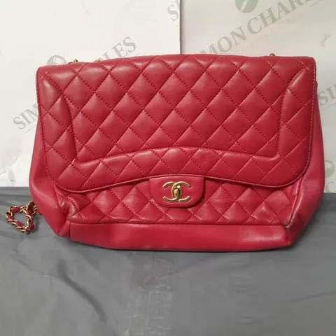 LADIES MEDIUM CHANEL RED HANDBAG QUILTED EFFECT