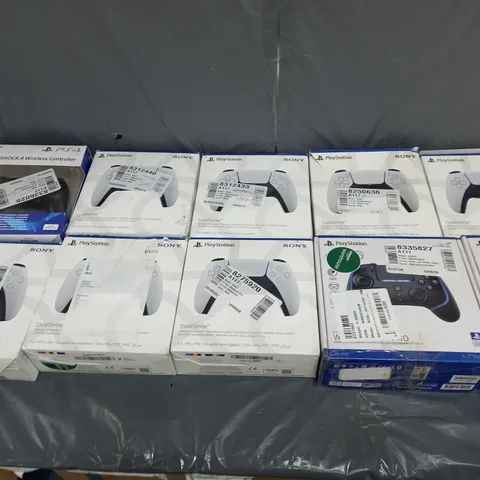 BOX OF APPROXIMATELY 10 PLAYSTATION GAME CONTROLLERS 