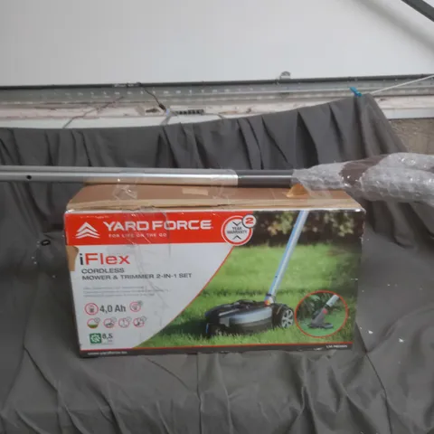 BOXED YARD FORCE IFLEX 12V MOWER & GRASS TRIMMER