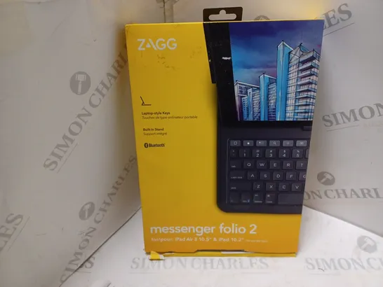 BOXED ZAGG MESSAGER FOLIO 2 FOR IPAD AIR 3 & IPAD (7TH AND 8TH GEN)