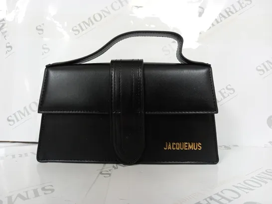 JACQUEMUS BLACK LEATHER HAND BAG 