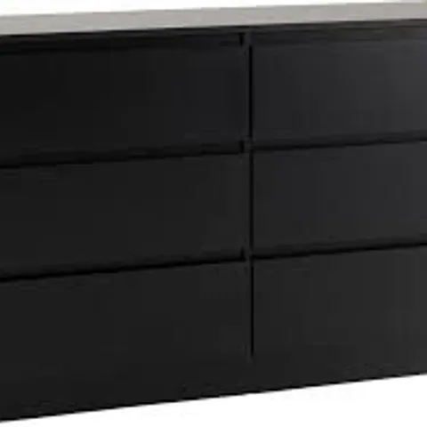 BOXED MALVERN 6 DRAWER CHEST - BLACK