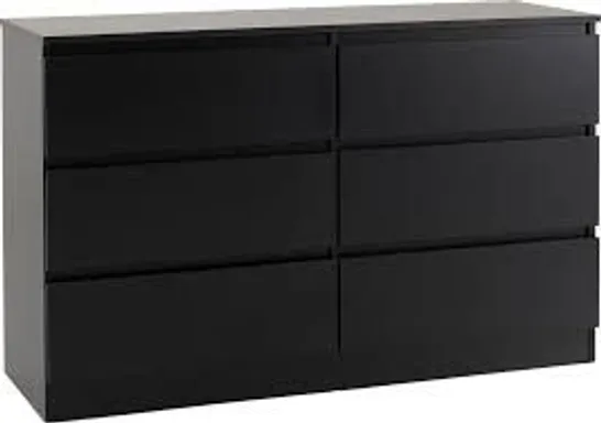 BOXED MALVERN 6 DRAWER CHEST - BLACK