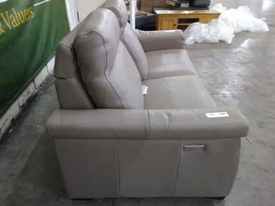 QUALITY ITALIAN DESIGNER ADRIANO ELECTRIC RECLINER 3 STR SOFA - GREY LEATHER