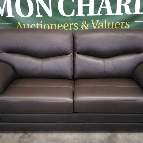 QUALITY BRITISH DESIGNED & MANUFACTURED G PLAN STRATFORD 3 SEATER SOFA CAPRI CHOCOLATE LEATHER