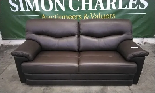 QUALITY BRITISH DESIGNED & MANUFACTURED G PLAN STRATFORD 3 SEATER SOFA CAPRI CHOCOLATE LEATHER