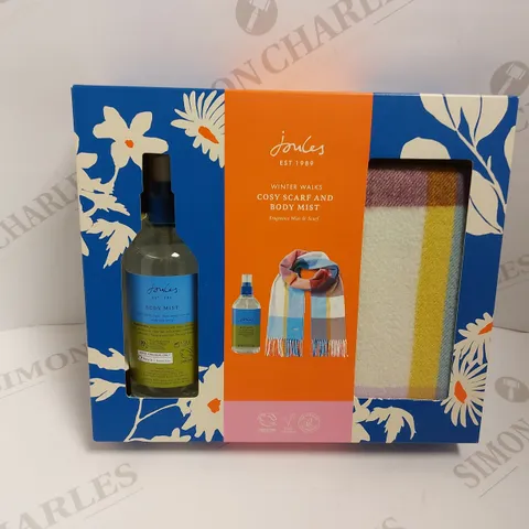 BOXED JOULES WINTER WALKS COSY SCARF AND BODY MIST SET