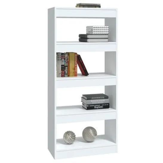 BOXED BOOK CABINET/ROOM DIVIDER HIGH GLOSS WHITE 60X30X135 CM ENGINEERED WOOD