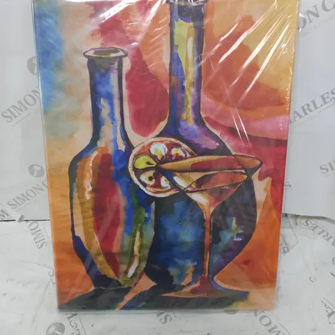 HOKKU DESIGNS COCKTAIL PAINTING PRINT ON WRAPPED CANVAS - 40X30CM