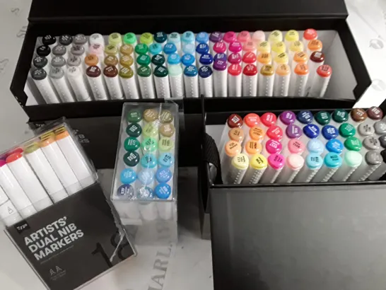 LARGE QUANTITY OF ASSORTED TYPO DUAL NIB MARKERS