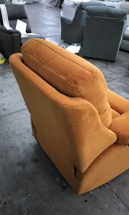 QUALITY BRITISH DESIGNED & MANUFACTURED G PLAN KINGSBURY POWER RECLINER ARMCHAIR COMBARRO OCHRE VELVET