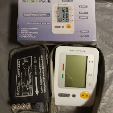 BOXED HEALTHCARE WORLD DBP-1314 FULLY AUTOMATIC BLOOD PRESSURE MONITOR