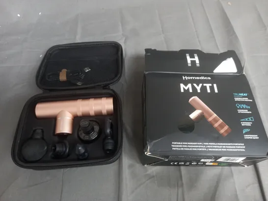 BOXED HOMEDICS MYTI PORTABLE MINI MASSAGE GUN 