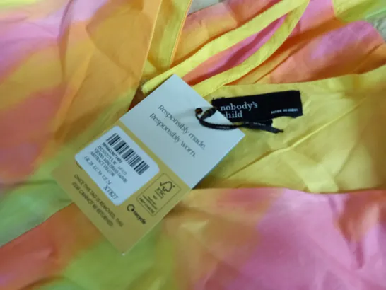 NOBODYS CHILD VIENNA MINI DRESS SAFFIE IN ABSTRACT YELLOW - UK 28