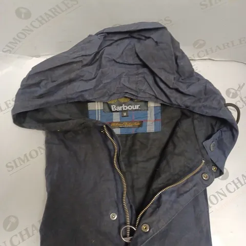 BARBOUR HOODED COAT - NAVY - MEDIUM.