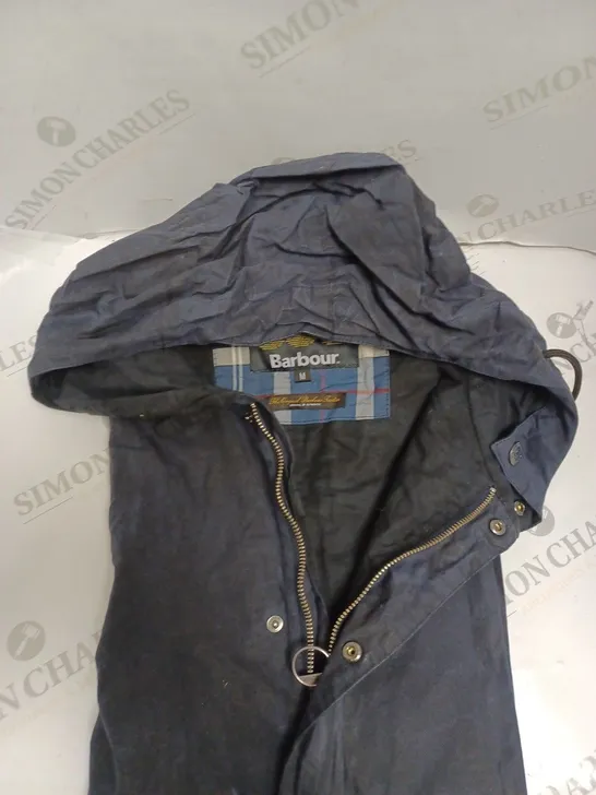 BARBOUR HOODED COAT - NAVY - MEDIUM.