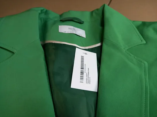 WALLIS GARDEN GREEN SINGLE BREASTED BLAZER - SIZE 14