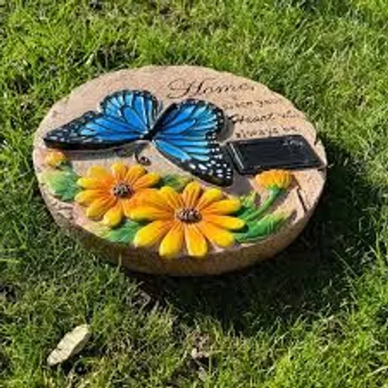 BOXED HOME2GARDEN SOLAR LED BUTTERFLY STEPPING STONE