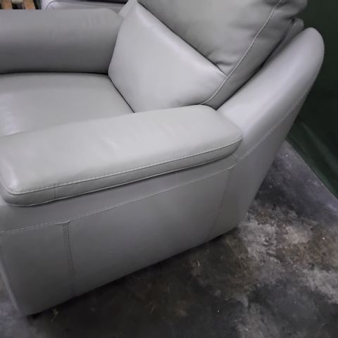 QUALITY ITALIAN DESIGNER PAFMA BEIGE LEATHER POWER RECLINING EASY CHAIR 