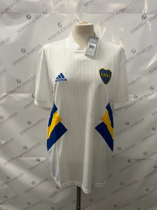 ADIDAS BOCA JERSEY TOP IN WHITE SIZE S