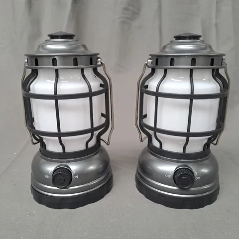 BOXED SET OF 2 HANGING BATTERY LANTERNS 