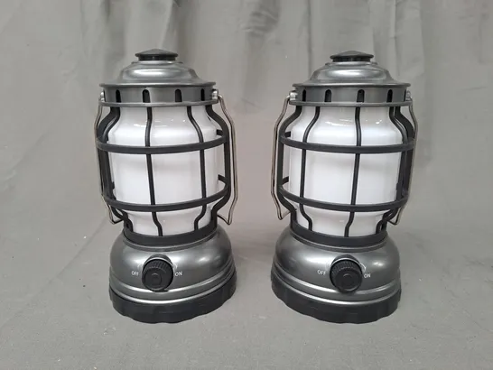 BOXED SET OF 2 HANGING BATTERY LANTERNS 