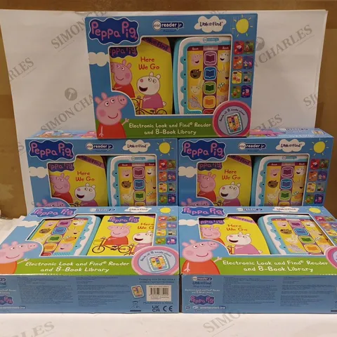 LOT OF APPROXIMATELY 5 PEPPA PIG - ELECTRONIC ME READER JR AND 8 LOOK AND FIND SOUND BOOK LIBRARY