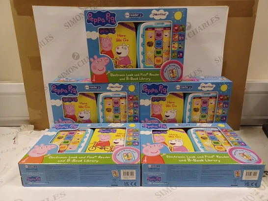 LOT OF APPROXIMATELY 5 PEPPA PIG - ELECTRONIC ME READER JR AND 8 LOOK AND FIND SOUND BOOK LIBRARY