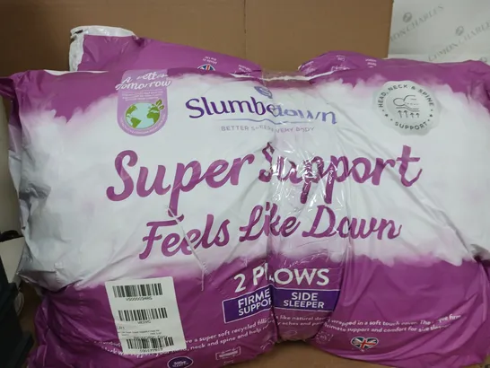 SLUMBERDOWN FEELS LIKE DOWN SUPER SUPPORT PACK OF 4 PILLOWS - WHITE