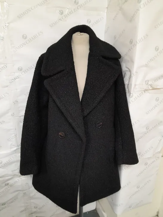 NVLT LADIES DOUBLE BREASTED COAT BLACK SIZE MEDIUM