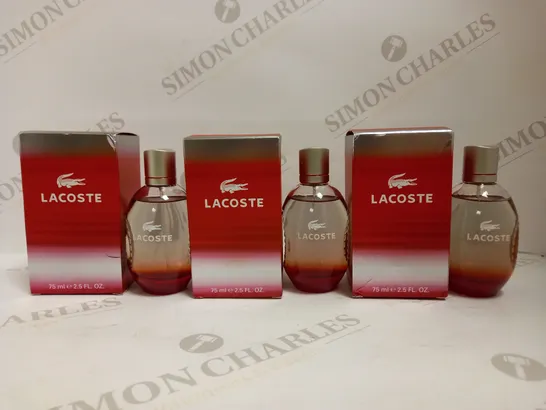 LOT OF 3 LACOSTE RED EDT (3 X 75ML) RRP £126