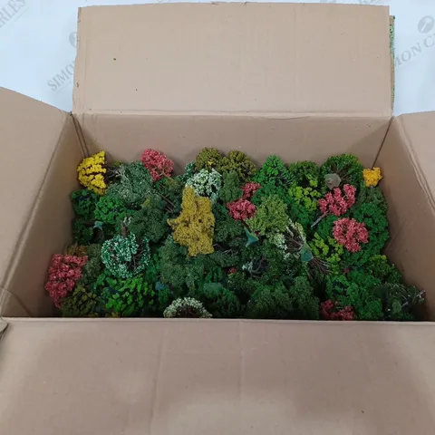 BOX TO CONTAIN A LARGE QUANTITY OF MODEL BOARD GAMING TERRAIN, LARGE ASSORTMENT OF TREES 