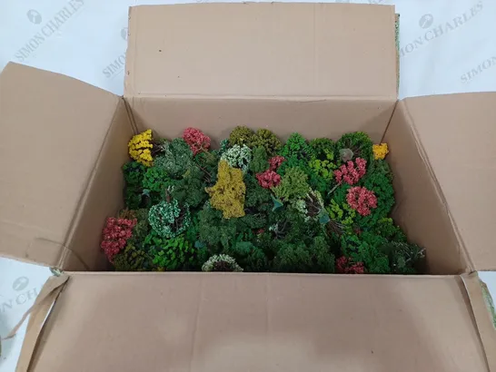 BOX TO CONTAIN A LARGE QUANTITY OF MODEL BOARD GAMING TERRAIN, LARGE ASSORTMENT OF TREES 