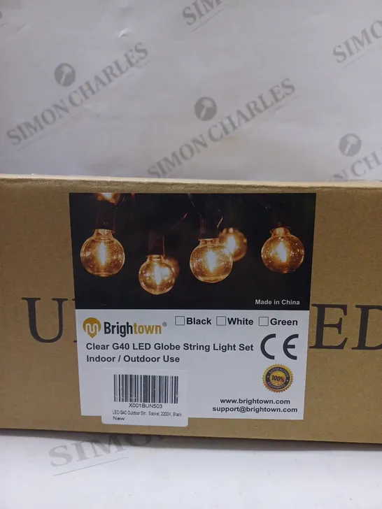 SEALED BRIGHTOWN CLEAR G40 LED GLOBE STRING LIGHT SET INDOOR/OUTDOOR