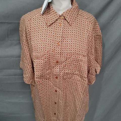 NOBODYS CHILD MARLA SHIRT IN BROWN - UK 14