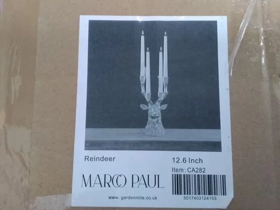 BOXED MARCO PAUL 12.6" REINDEER CANDELABRA 