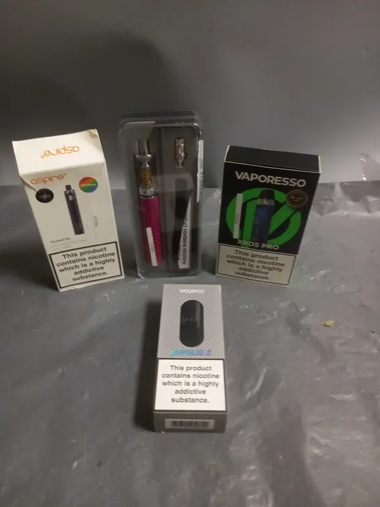 APPROXIMATELY 20 BOXED E-CIGARETTES TO INCLUDE VOOPOO, ASPIRE, VAPORESSO ETC