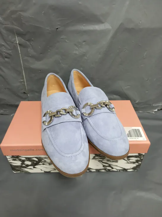 MODA IN PELLE FIFI SUEDE LOAFERS BLUE SIZE 6