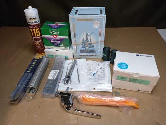 LOT OF ASSORTED HOUSEHOLD ITEMS TO INCLUDE SPRINGS, FROZEN BOX AMD MEDICAL ACCESSORIES